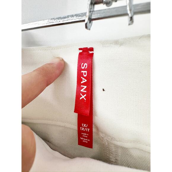 Spanx Stretch Twill White Cropped Wide Leg Pants Plus Size 1X FLAW - Picture 6 of 7